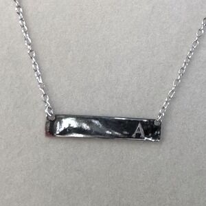 Sterling Silver Letter Initial "A" Necklace Minimalist Pendant Charm 925‎ Dainty
